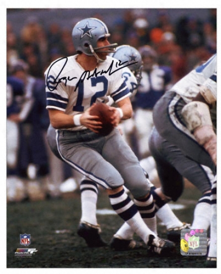 Roger Staubach Dallas Cowboys - Drop Back - Autographed 8x10 Photograph