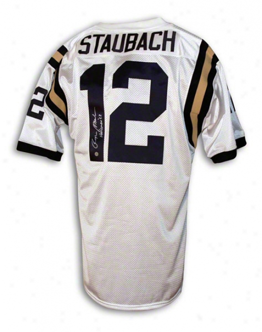 Roger Staubach Navy Midshipmen Autographed White Throwback Jersey Inscribed Heisman 63