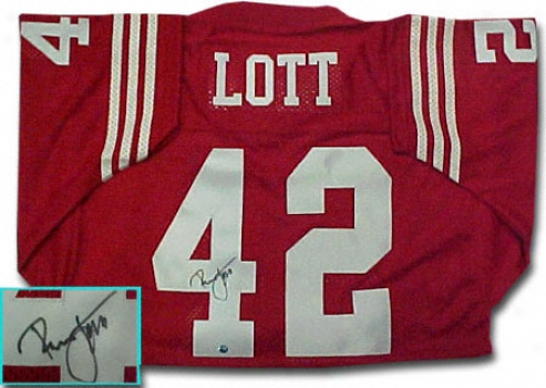 Ronnie Lott San Francisco 49ers Autographed Throwback Red Jersey