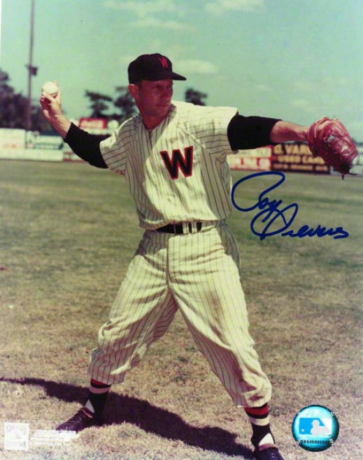 Roy Sievers Washington Senators Autographed 8x10 Photo Throwing