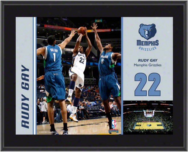 Rudy Gay Plaque  Details: Memphis Grizzlues, Sublimated, 10x13, Nba Plaque