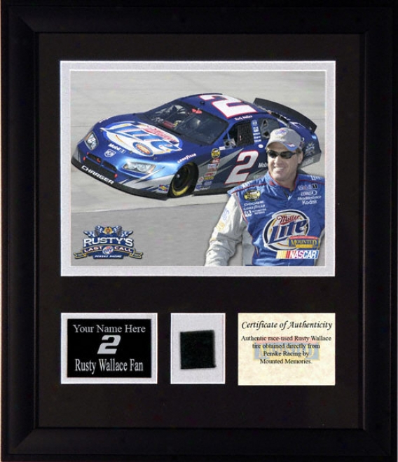Rusty Wallace Framed 6x8 Photograph With Personalized Nameplate