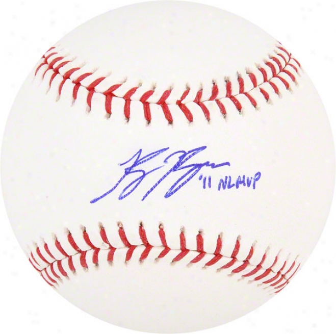 Ryan Braun Autographed Baseball  Details: Milwaukee Brewers, With &quot11 Nl Mvp&quot Inscription