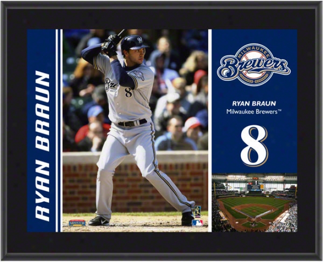 Ryan Braun Plaque  Details: Milwaukee Brewers, Sublimated, 10x13, Mlb Plaque