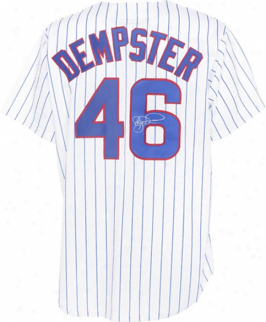 Ryan Dempster Chicago Cubs Autographed White Pinstripe Majestic Replica Jersey