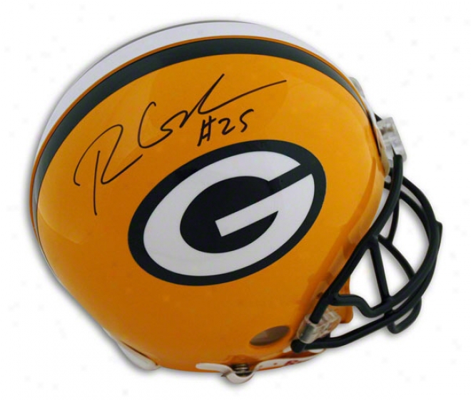 Ryan Grant Autographed Pro-line Helm  Details: Green Bay Packerz, Authentic Riddell Helmet