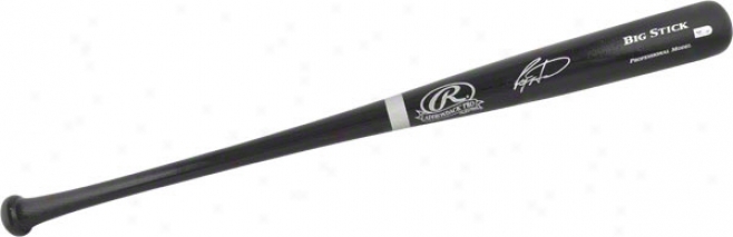 Ryan Howard Autographed Bat  Details: Philadelphia Phillies, Black Biv Stidk