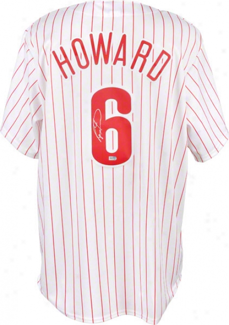 Ryan Howard Autographed Jersey  Details: Philadelphia Phillies, White, Majestic Replica