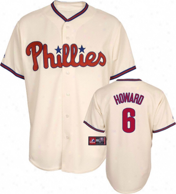 Ryan Howard Jersey: Adult Majestic Alternate Ivory Replica #6 Philadelphia Phillies Jersey