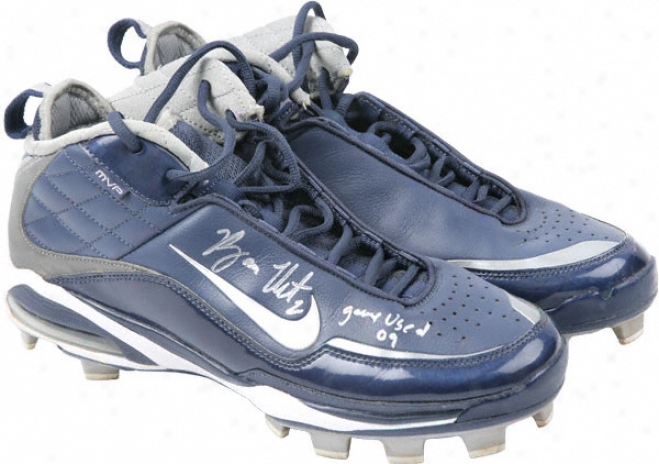 Ryan Theriot Autographed Game Used Cleats With Gu 09 Inscription