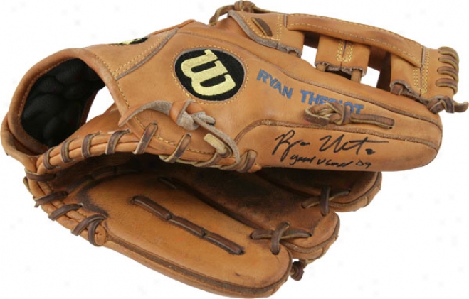 Ryan Theriot Autographed Glove With Game Used 09 Inscription