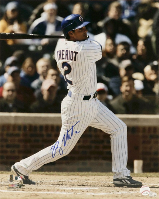 Ryan Theriot Chicago Cubs - Swinging - Autographed 16x20 Photograph