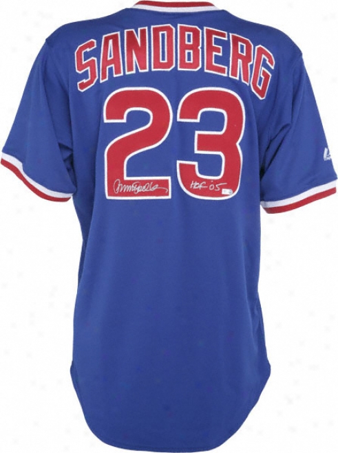 Ryne Sandberg Atuographef Jersey  Details: Chicago Cubs, Hof 05 Ibscription