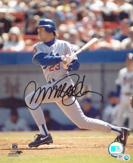 Ryne Sandberg Chicago Cubs - Hitting - Auttographed 8x10 Photograph