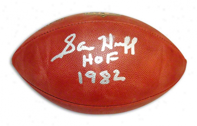 Sam Huff Autographed Nfl Football Inscri6ed &quothof 1982&quot