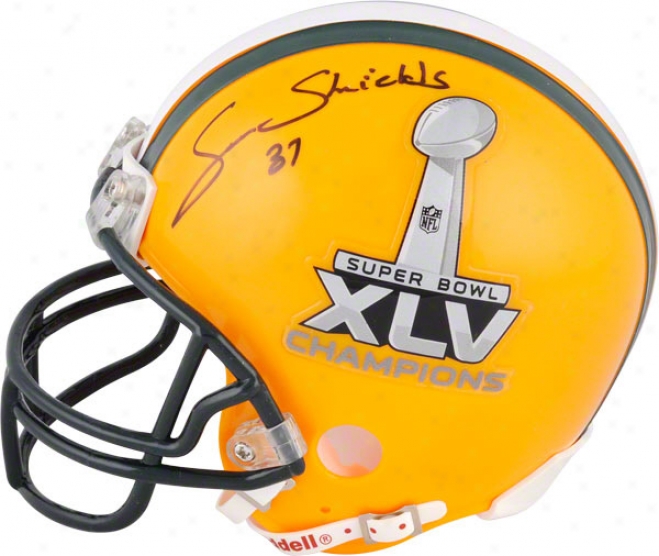 Sam Shields Autographed Mini Helmet  Details: Half Sb Xlv Half Greenn Bay Packers