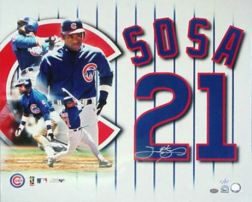 Sammy Sosa Chicago Cubs 20x24 Aytographed Photograph