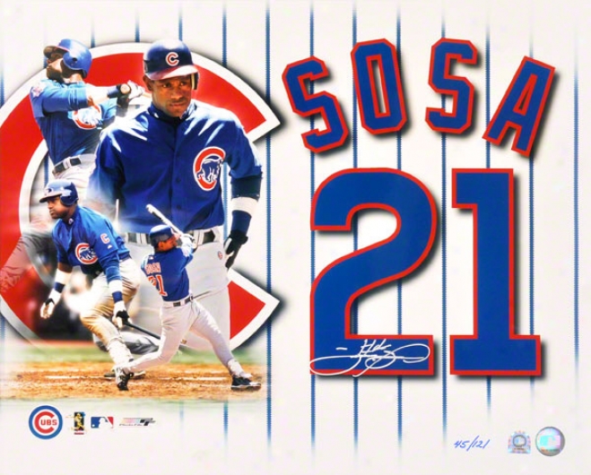Sammy Sosa Chicago Cubs Autographed Photograph Collage