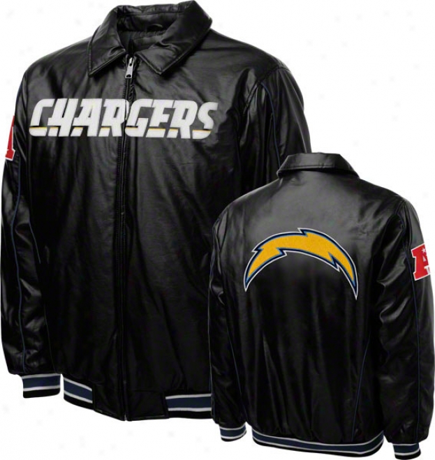 San Diego Chargers Faux Leather Full-zip Varsity Jacket