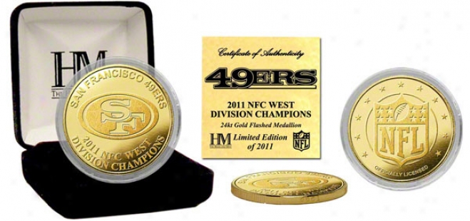 San Francisco 49ers 2011 Nfc West Division Champions 24kt Gold Convert 