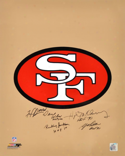 San Francisco 49ers Autographed Logo  Details: 16x20, 5 Signatures