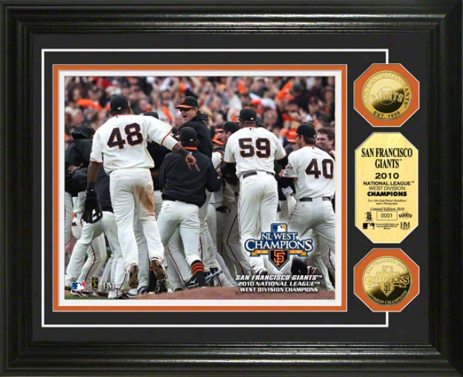 San Francisco Giants '10 N.l West Portion Celebration 24kt Gold Coin Photo Mint