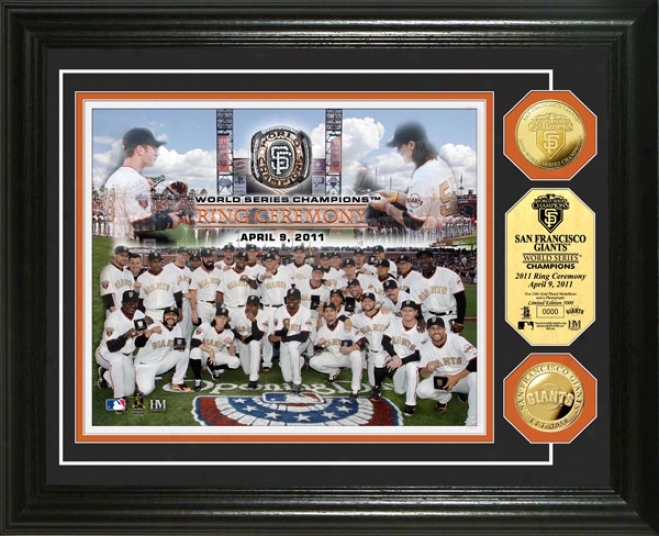 San Francisco Giants 2010 World Series Champions Ring Parade 24kt Gold Coin Photo Ming