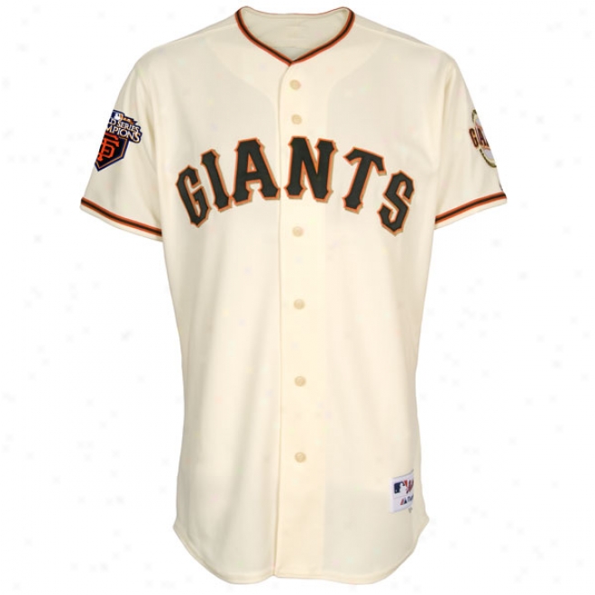 San Francisco Giants Home I\/ory Authentic On-field Jersey With World Series Commemorativs Patch Worn In 2011