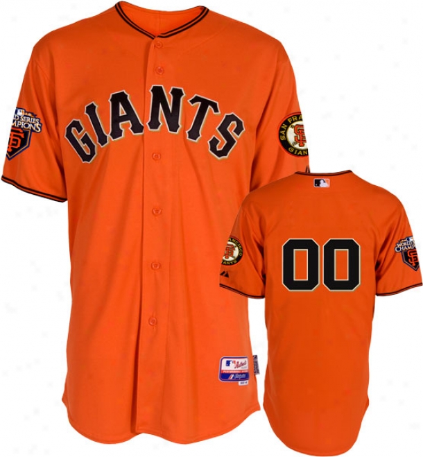 San Francisco Giants Jersey: Any Player Alternate Orwnge Authentic Cool Base␞ On-field Jersey With World Series Commemorative Tract Worn In 2011