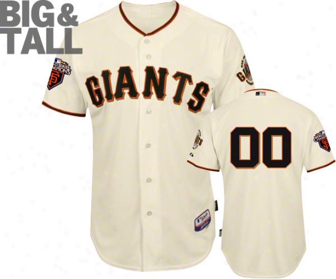 San Francisco Giants Jersey: Any Player Big & Tall Home Ivory Authentic Cool Base␞ On-field Jersey With World Series Commemorative Patch Worn In 2011