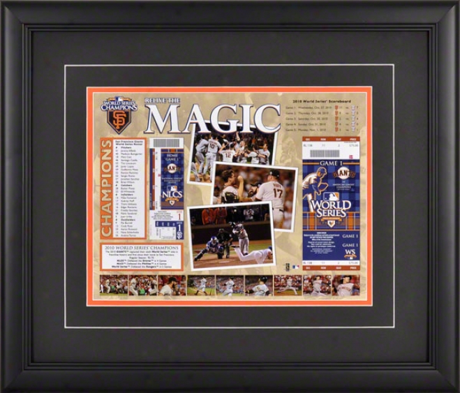 San Francisdo Giants World Series Replica Ticket Framed Collage  Details: Believe The Magic, 11x14