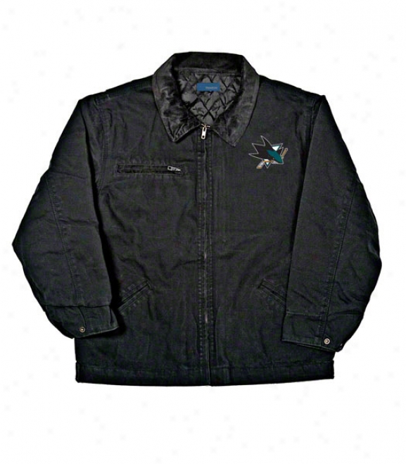 San Jose Sharks Jacket: Black Reebok Tradesman Jacket