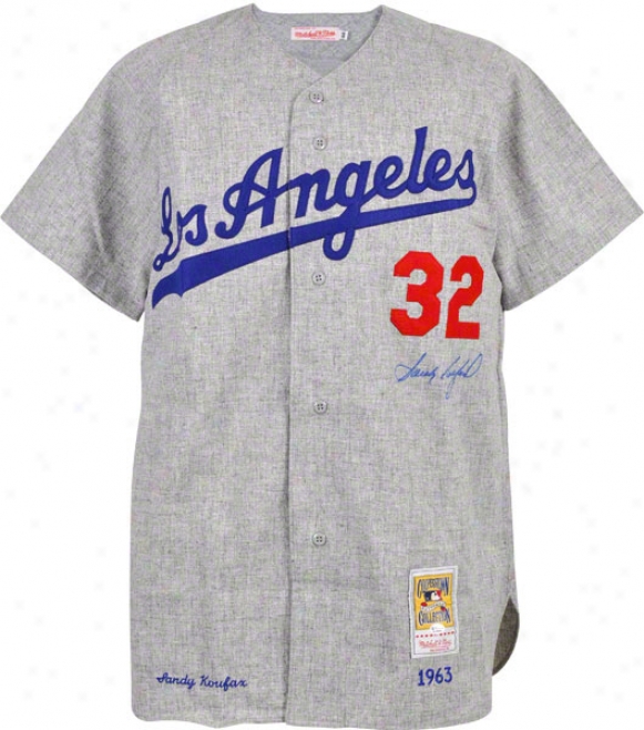 Sandy Koufax Autographed Jersey  Details: Los Angeles Dodgers, M & N, Throwbzck