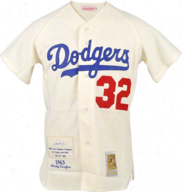 Sandy Koufax Los Angeles Dodgers Autographed 3 Stat Embroidered 1963 Patch Cc Jersry