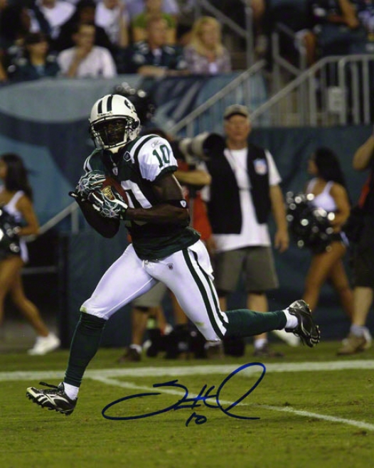 Santonio Holmes Autographed 8x10 Photograph  Particulars: New York Jets, Vertical