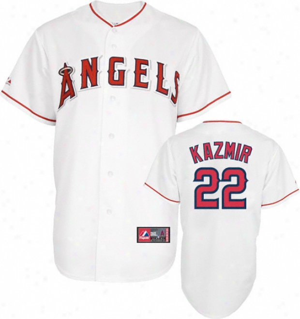 Scott Kazmir Jersey: Adult Majestic Home White Repica #22 Los Angeles Angels Of Anaheim Jersey