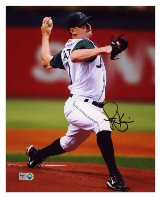 Scott Kazmir Tampa Bay Rays - Releasing Ball - Autographed 8x10 Photograph