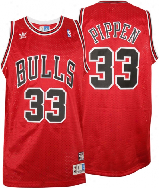 Scottie Pippen Jersey: Adidas Red Throwback Swingman #33 Chicago Bulls Jersey