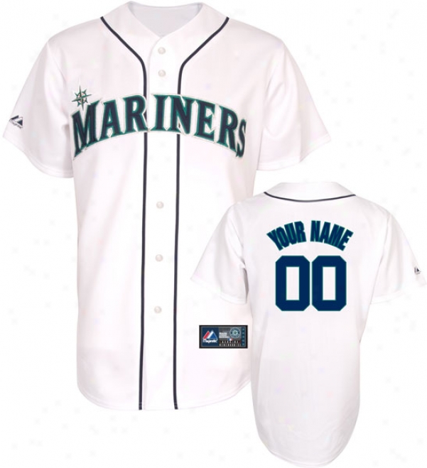 Seattle Mariners -personalized With Your Name- Home Mlb Replica Jersey