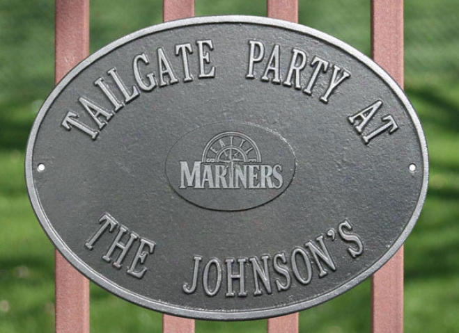 Seattle Mariners Pewter And Silver Personalized Indoor/outdoor Plaque