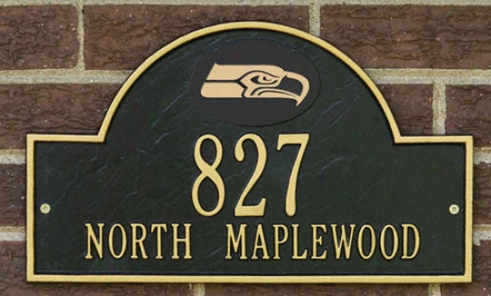 Seattle Seahawks Black And Gold Personalized Address Wall Plaque