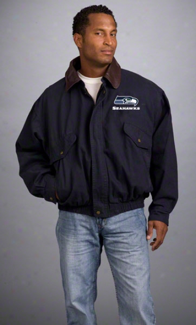 Seattle Seahawks Jacket: Navy Reebok Navigator Jerkin