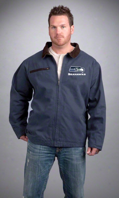 Seattle Seahawks Jacket: Navy Reebok Tradesman Jacket