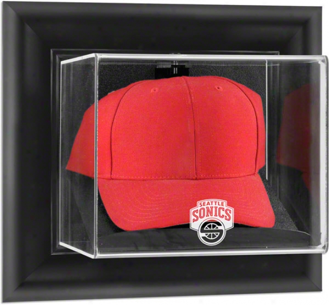 Seattle Supersonics Framed Wall Mounted Logo Cap Display Case