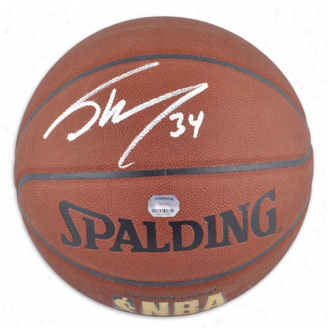 Shaquille O'neal Autographed Spalding Indoor/outdoor Basketball