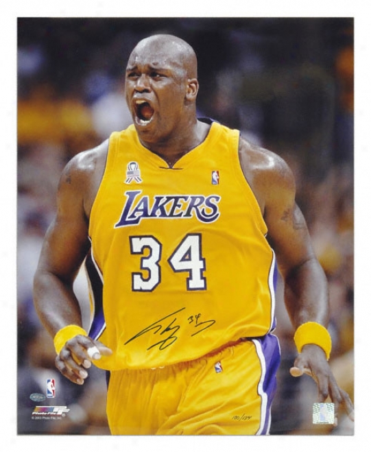 Shaquille O'neal Los Angeles Lakers 16xx20 Autographed Photo Limited Ed. 134