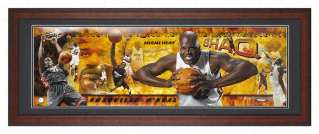 Shaquille O'neal Miami Heat Framed Unsigned Panoramic Photograph