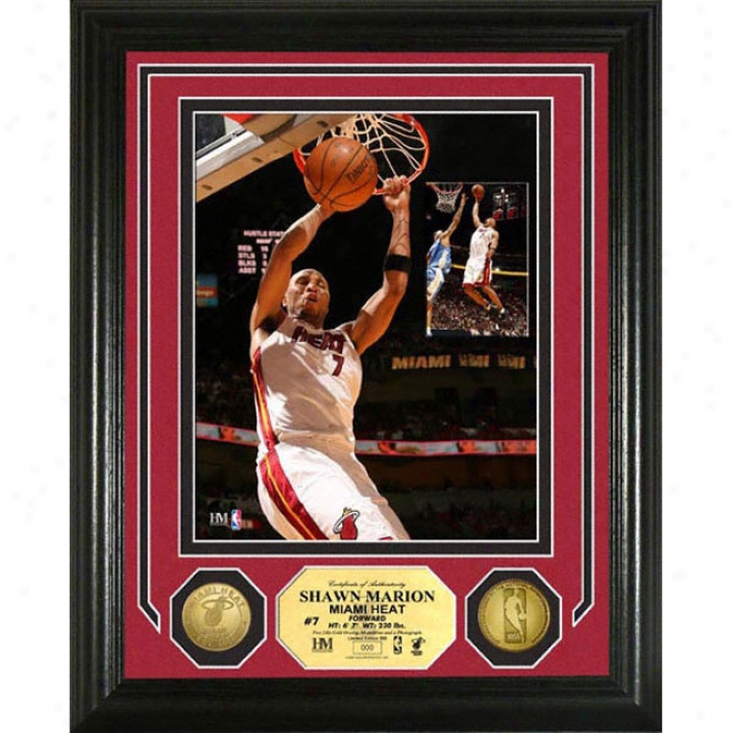 Shawn Marion Miami Heat Photo Mint Attending Two 24kt Gold Coins