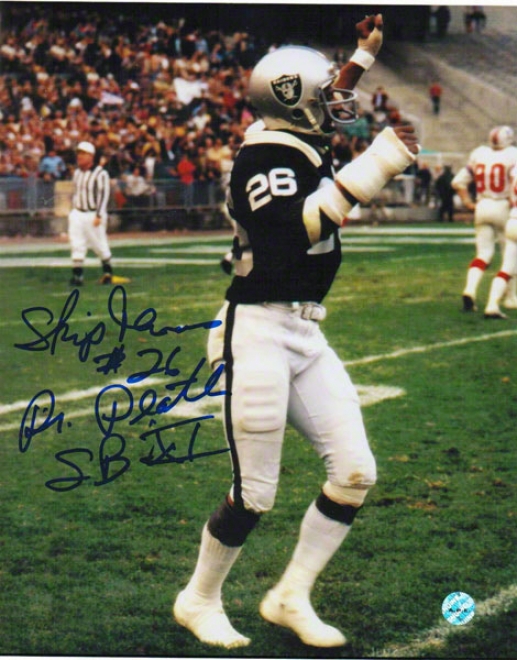 Skip Thoas Oakland Raiders Autographed 8x10 Photo Dual Inscribed Dr. Decease And Sb Xi
