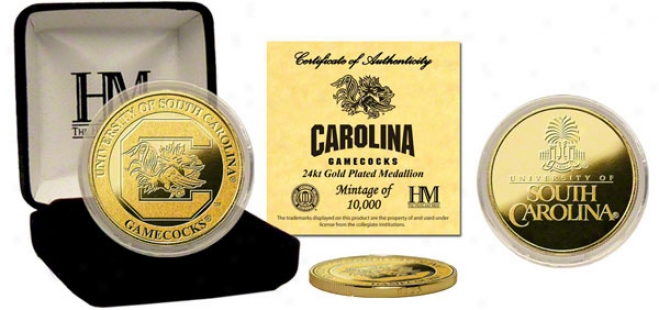 South Carolina Gamecocks 24kt Gold Coin